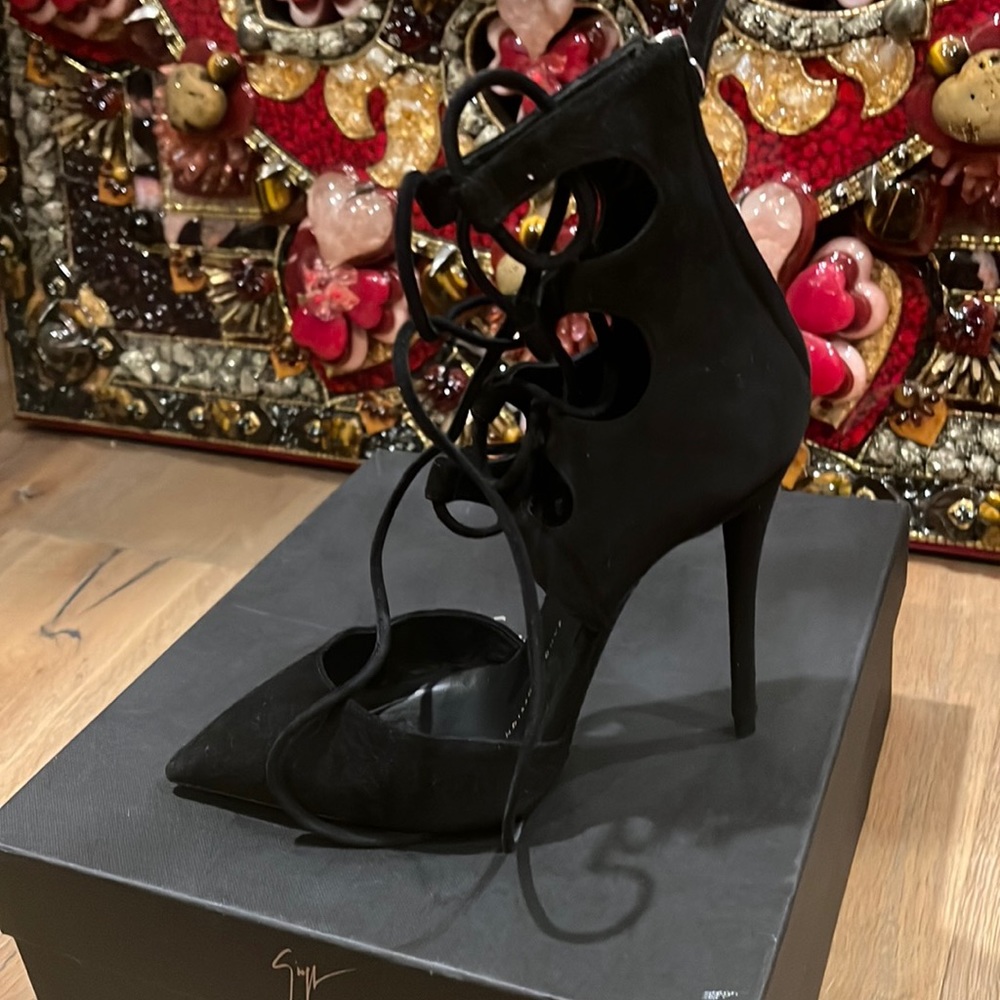 Black Suede sexy high heels size 36